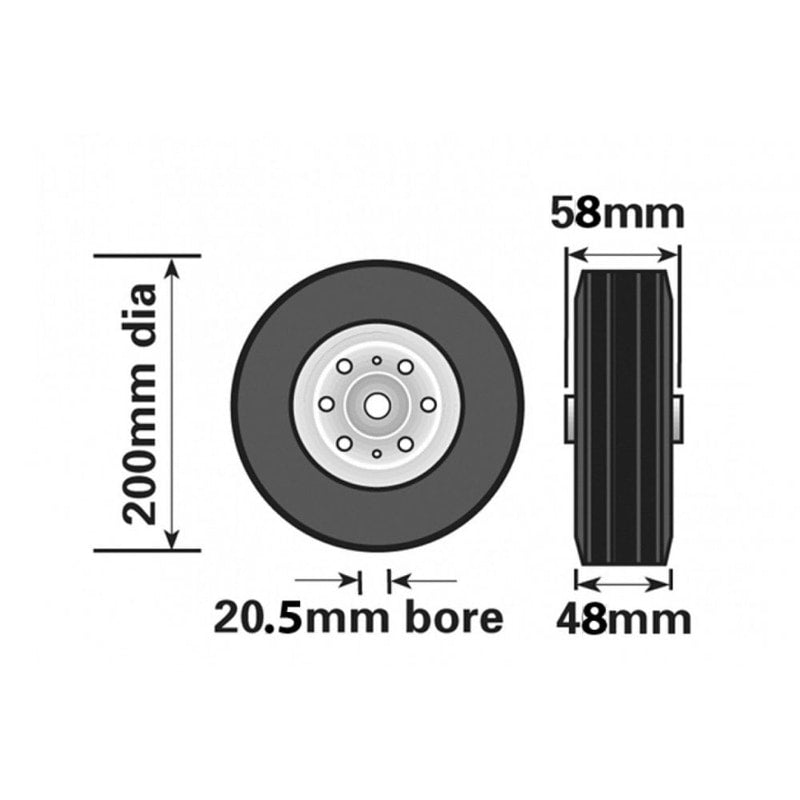 Replacement 200mm Steel Wheel for Jockey Wheels