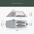 Respite 2 Person Extended Tunnel Tent - Pine Green