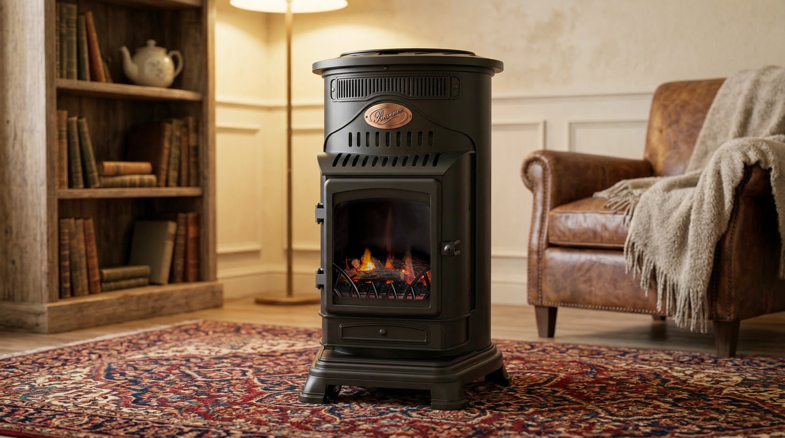 Matt Black Provence 6kw Hybrid Portable Calor Gas Stove