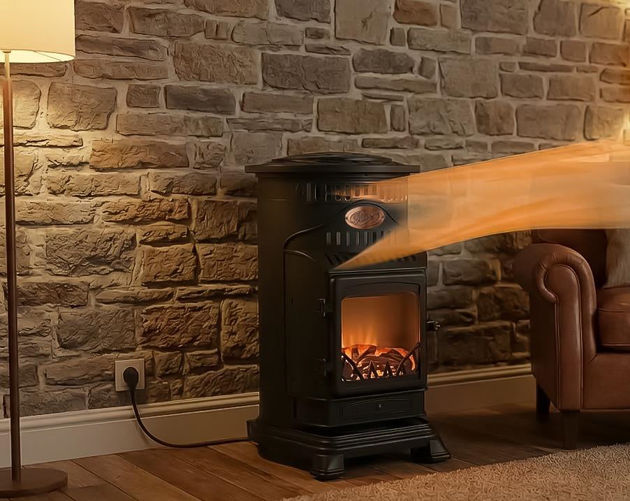 Matt Black Provence 6kw Hybrid Portable Calor Gas Stove